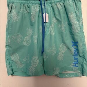 Hurley Teal Pineapple Print Swim Shorts